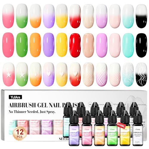 Set de 12 esmaltes en gel Airbrush 15ml cada uno