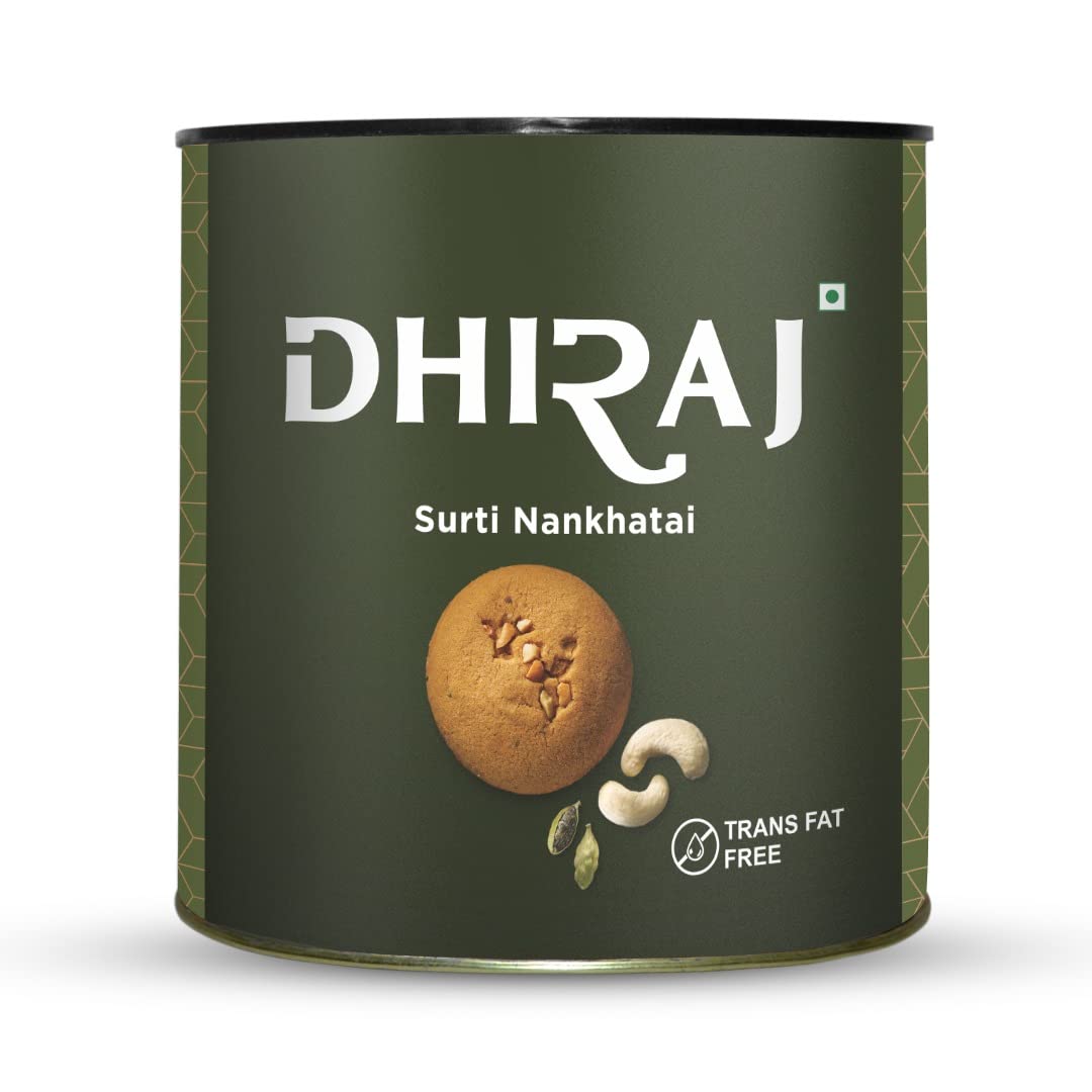 DHIRAJ BAKERS Surti Nankhatai Tin Biscuit Cookies (500GM)