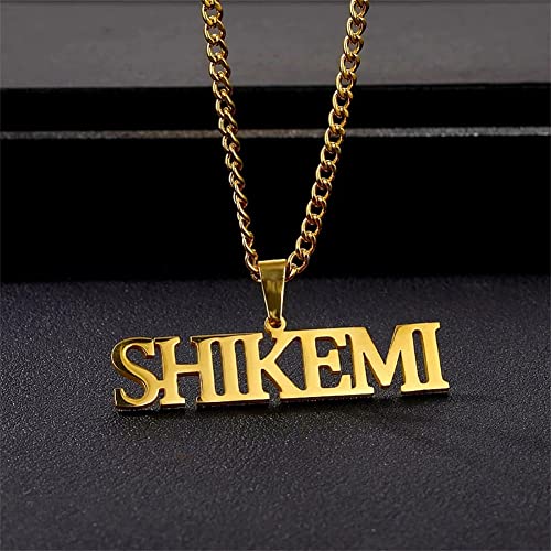 Corissy Custom Name Necklace For Men Personalized 18K Gold Plated Necklace With Curb/Figaro Chain Customized Jewelry Gifts For Boyfriend #TOP4
