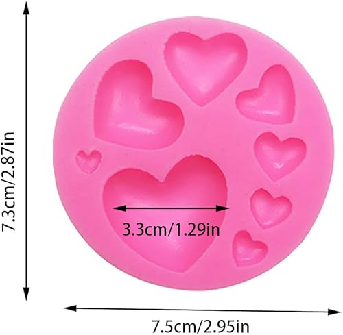 Miniatura 2 de Heogacinlia Moldes de silicona con forma de corazón, 3 piezas de moldes de silicona de tamaño mixto, diferentes tamaños, molde de chocolate con