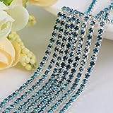 BREPIK DIY AB Strass Cup Kette Kristallglas Stein Strasssteine zum Aufnähen für Kleidung Diamantschmuck Handwerk Glitzerschmuck-ZL0119,Breite 2,8 mm
