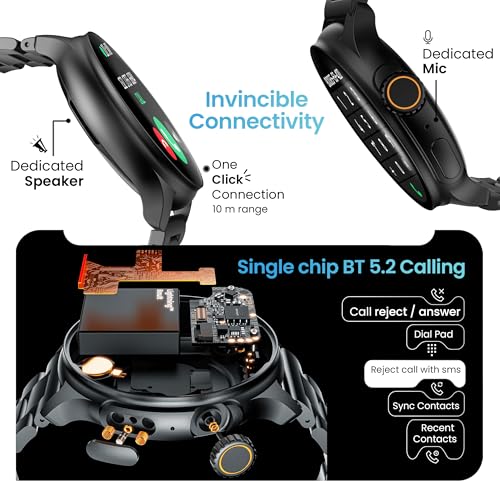 Image of GOBOULT Crown R Pro Smart Watch 1.43''HD AMOLED, Working Crown, Zinc Alloy Frame,600Nits Brightness, AI Voice Assistant, SpO2 Monitoring, 120+ Sports Mode(Metal Black)