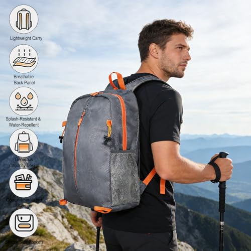 Mochila ligera resistente al agua para senderismo miniatura 3
