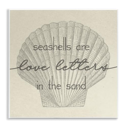 Stupell Industries Seashells are Love Letters Etched Beach Quote Drawing, Design by Daphne Polselli
