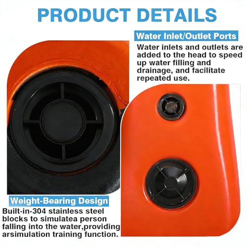 Muñeco de entrenamiento para rescate acuático naranja miniatura 5