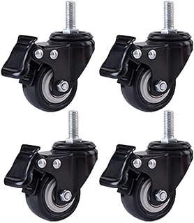 Nebel Universal Wheel Black Universal Wheel Polyurethane Universal Wheel Swivel Casters Heavy Duty Casters Threaded Stem Casters Locking Industrial Casters Swivel Casters for Carts