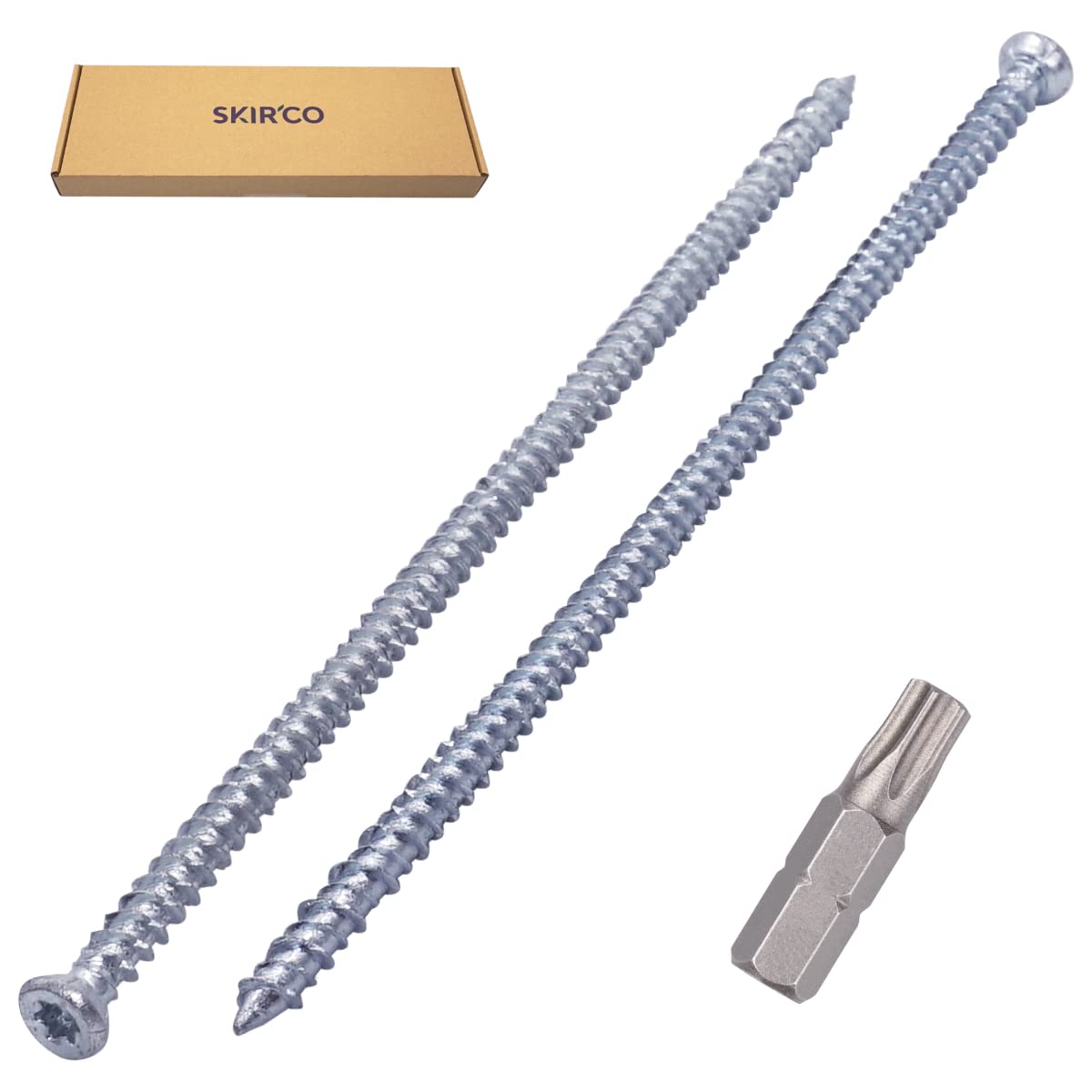 SKIR'CO (8 pcs) Zinc Plated 7.5 x 212 mm Concrete Screws, Countersunk Head, Masonry Screws, Frame Fixing Screw - Image 2
