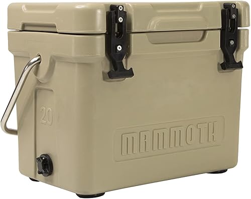 Miniatura 45 de Mammoth Coolers Serie Cruiser, cofre de hielo rígido aislado con construcción duradera de doble pared rotomoldeada, ideal para actividades Beige