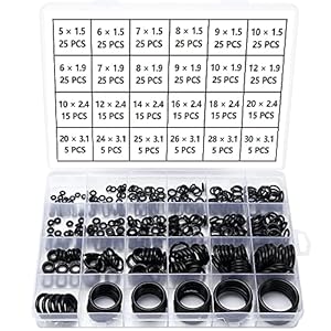 YIXISI 420 Pezzi 24 Misure Neri O-ring Assortimento Kit, Nitrilica O-ring Gomma Guarnizioni di Tenuta, per Aria Condizionata, Automobile, Impianti Idraulici