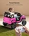 Outfunny Kids Ride on Car Toy, 12V Electric Car for Kids with Remote Control, LED Light - Hot Pink
