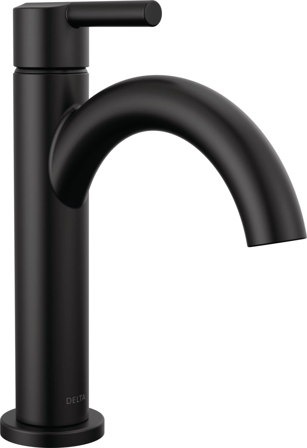 delta faucet nicoli matte black bathroom faucet, single hole bathroom faucet, single handle bathroom faucet, matte black 15749lf-bl
