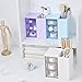 Saikvi Pen Holder Pencil Cup Holder Desk Organizer Office Stationery Supplies Organizers, 4 Compartments Desk Office and School (Purple)