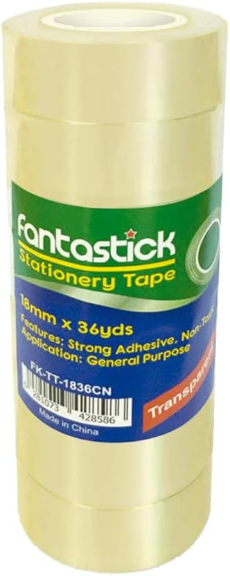 Tape 3/10.2 cmX36Yds*40Mic Clear Pk=8Rol