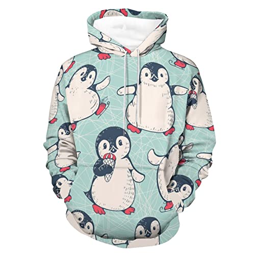 Sweatshirt pingouins mignons pour cocooning et sorties