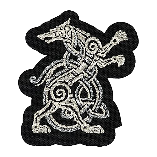 M-Tac Wolf Embroidered Patch - Tactical Morale Patch for Military Gear - Army Combat Hook and Loop Patches (Black)