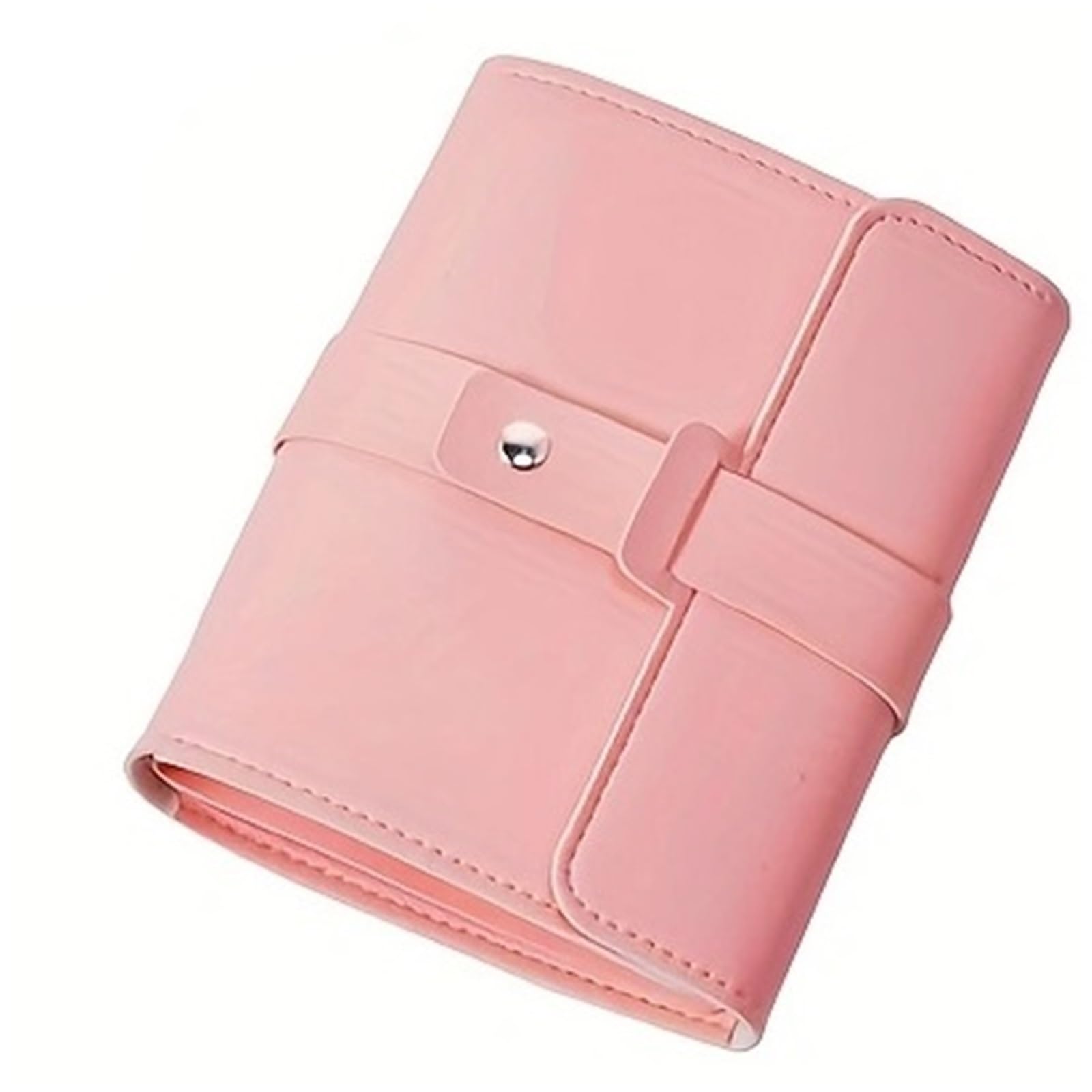 FDzkrtvm Transparent Jewelry Storage Book, Pu Leather Earrings Storage Book Travel Jewelry Box With Buckle Multicolor(Pink)