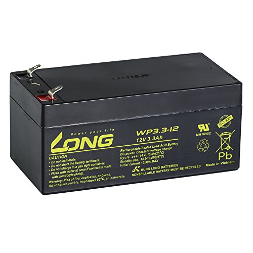 Bleiakku Batterie Kung Long WP3.3-12 12V 3,3Ah AGM Blei Accu wartungsfrei Cover