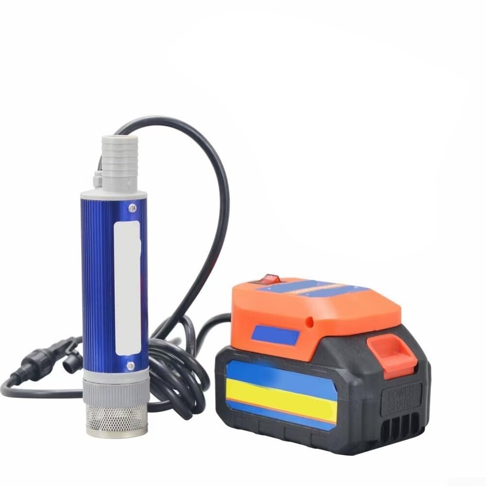 Batería de litio portátil de 21 V sumergible para agua, caudal de 40-60 l/min, cabezal de 4-6 m, diámetro de 38 mm x 18 cm de altura
