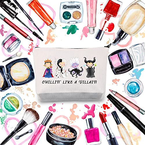 BDPWSS Evil Females Makeup Bag Chillin' Like a Villain Travel Pouch For Villain Gang Bad Girls Fans Gift Family Trip Gift (Like a villain)3