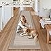 Ileading Hallway Runner Rug 2'x10' Heavy-Duty Durable Entryway Floor Mat with Non Slip Rubber Backing for Busy Traffic Extended Indoor Doormat Machine Washable Beige Kitchen Throw Rug for Corridor