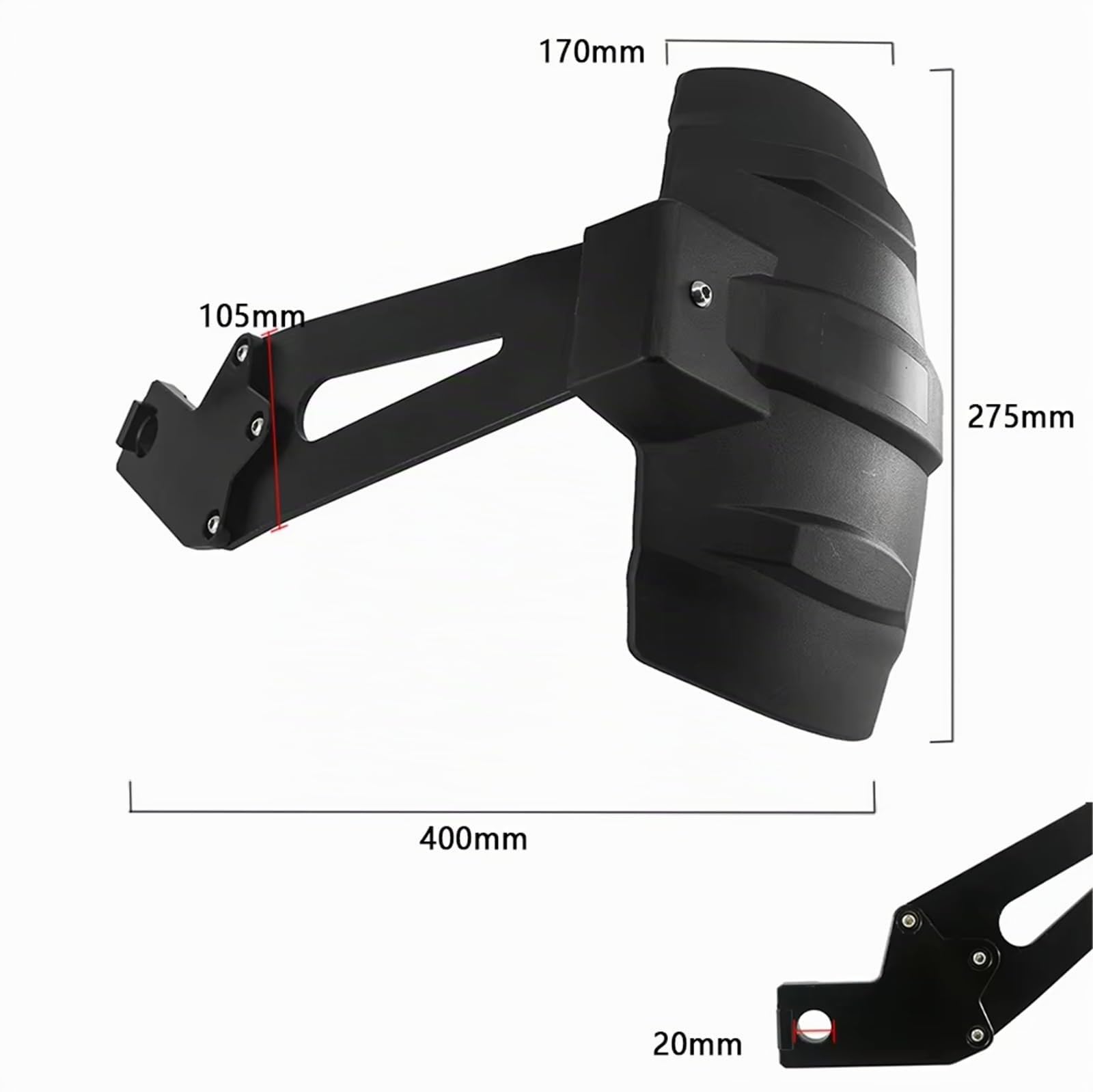 Parafango Moto BMW F800GS F800R F700GS F650GS 2008-2018, Plastica + Metallo, Nero, Posteriore, Motocicletta