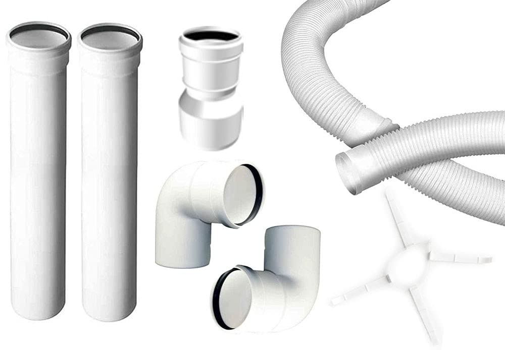 Kit tubo flessibile caldaia condensazione dn 60 10 mt. canna fumaria tubo plastica PPS CE Made in Italy