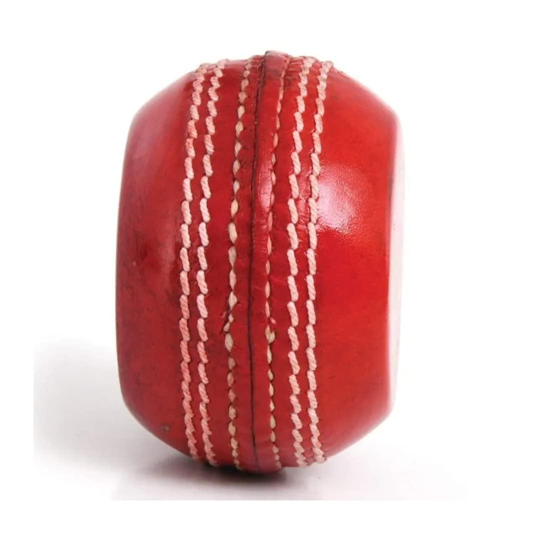 REINDEER Flat Seam Training Cricket Red Leather Flat Ball for Both Junior-Senior Cricket Players | Pack of 2 (150Gm-170Gm Each) - Image 2 thumbnail
