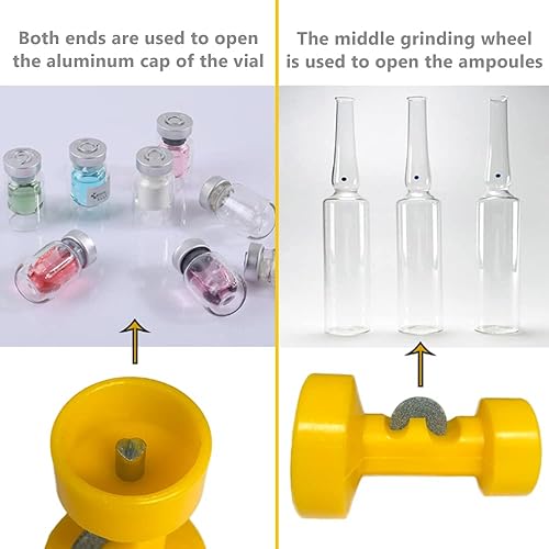 Miniatura 4 de SunMelt Abridor de botellas de ampolla, cortador de enfermería de doble cabeza, suministros de operación para laboratorio de ciencias, clínica,