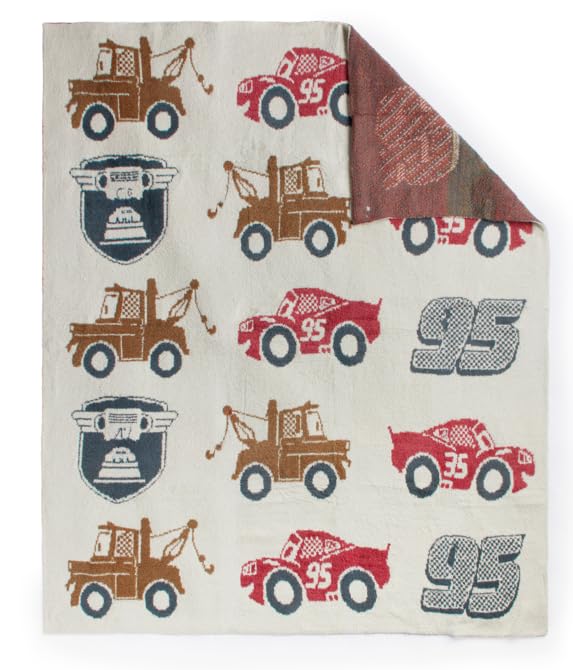 Image of Jay Franco Kids Feather Knit Blanket - 50 inch x 60 inch Inch Soft & Cozy Plush Throw for Bedroom & Couch Decor, Official Licensed Product, Multi - Cars