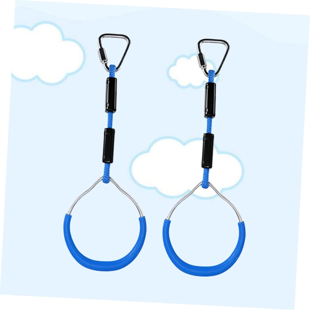 ERINGOGO 2PCS Colorful Gymnastic Rings Set for Kids Outdoor Climbing and Fitness Rings Sturdy Adjustable Suspension Equipment for Playground Fun