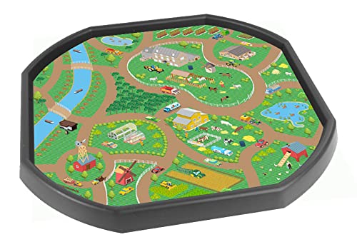 Farm Building Block Style Vinyl Tuff Tray Insert - 60 x 60 cm - Ideal for Mini Tuff Spot Tuff Tray - Tuff Tray NOT Included
