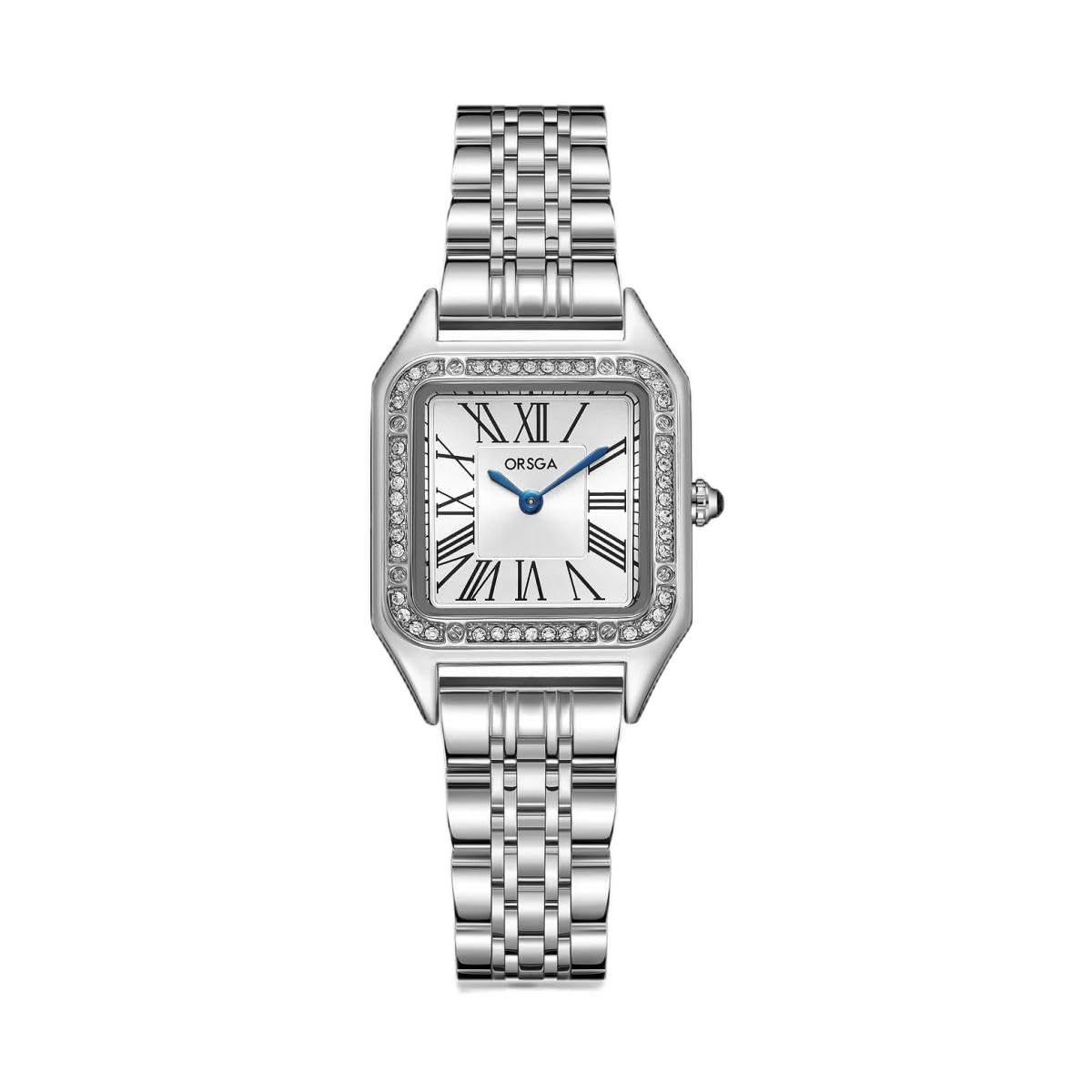 ORSGA Women Watches Cadence Watch for Women - Stylish Silver Latest Stylish & Unique Diamond Square Watch for Women&Girls, Analog Wrist Ladies Watch (B0CRPCRFLS) Amazon Price History, Amazon Price Tracker