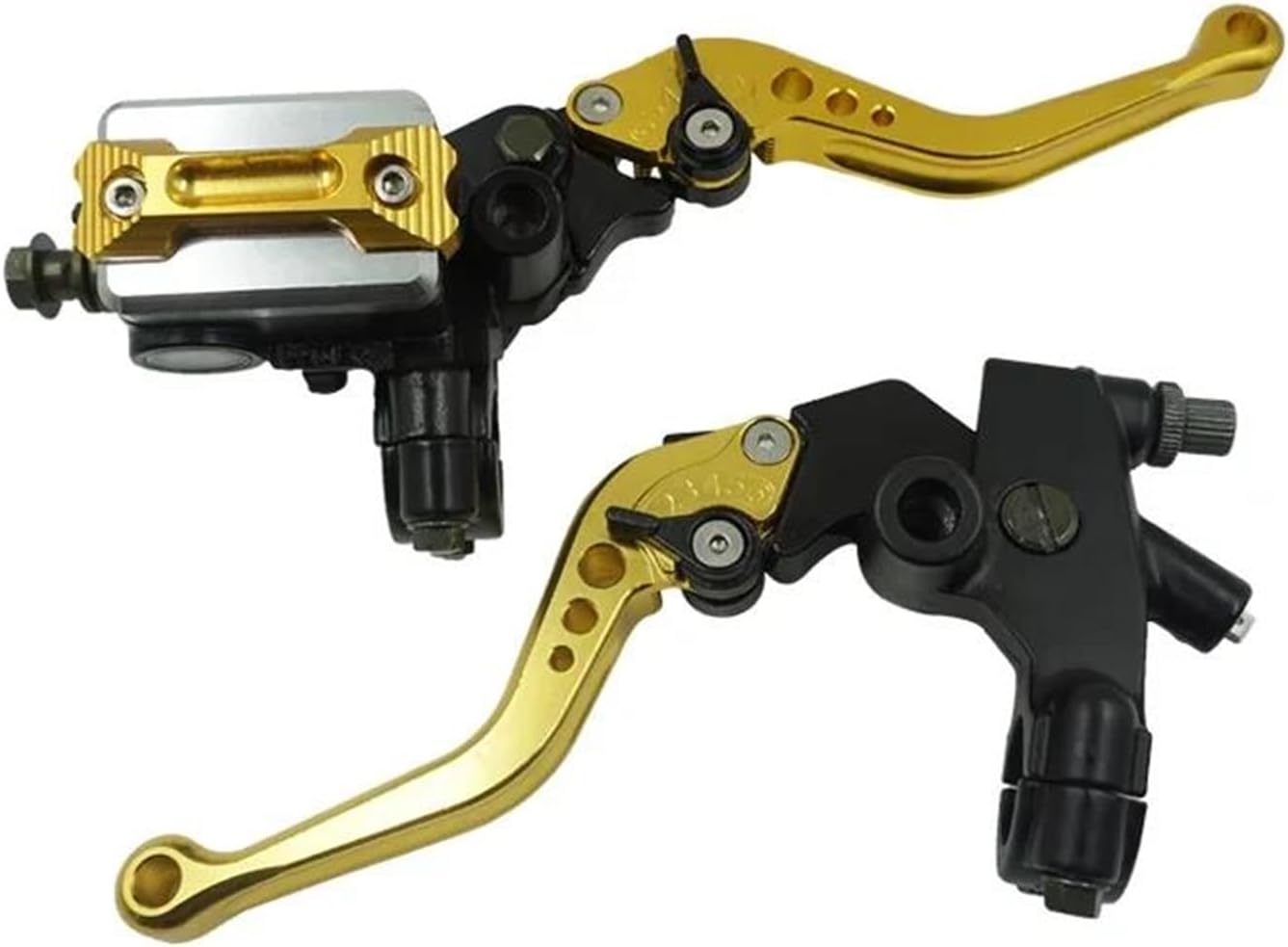 Motorbike Brake Levers A Pair 7/8" 22mm Universal Motorcycle Brake Clutch Master Cylinder Lever Clutch Reservoir Scooter Sport Dirt Bike Brake Lever Set(Purple)