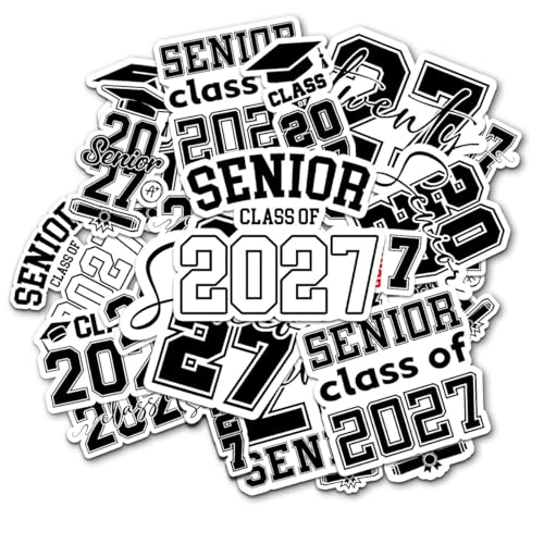 15 PCS Class of 2027 Stickers, Class of 2027 Decorations, Graduation 2027, 2027 Senior- Stickers for Laptop Water Bottle Phone Car Window Helmet (3 inch)