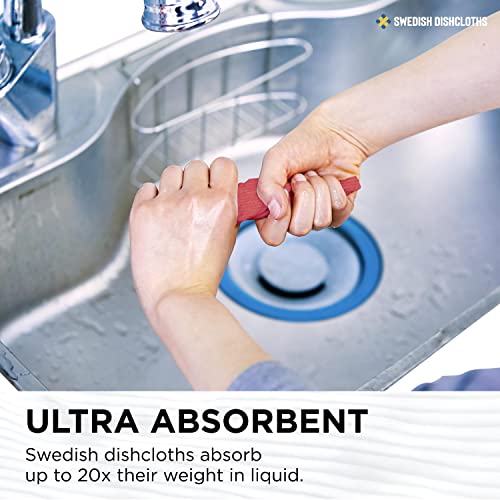 Swedish Dish Cloths - 10 Pack Absorbent, Reusable, & Washable Hand Wash Cloths For Kitchen, Dishwashing - Cellulose Sponge Dishcloth Towels - Eco-Friendly Cleaning Paper Towel Alternative #TOP5