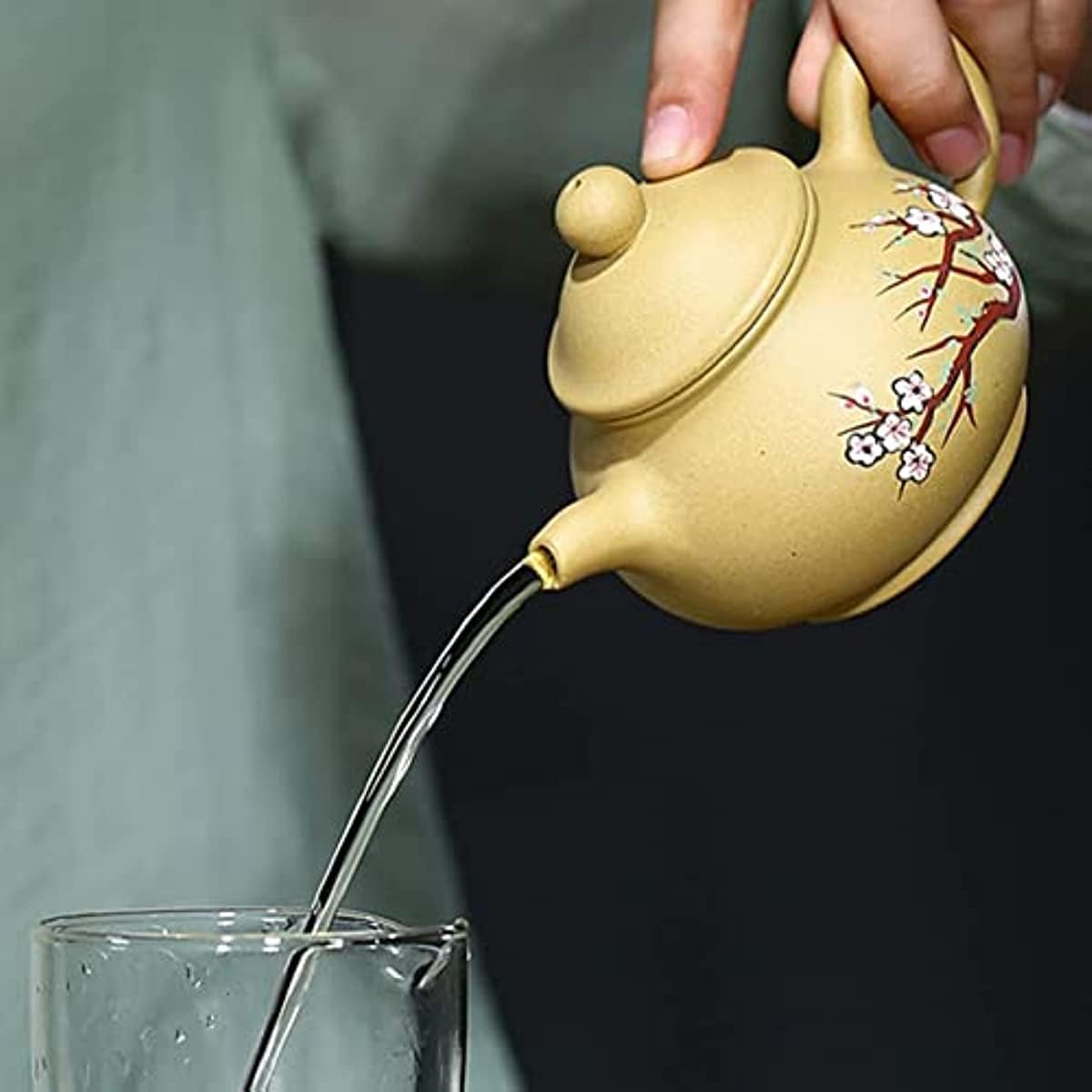 Service à thé Chinois 200 ML, théière Violette, théière en Terre Cuite avec Filtre intégré, idéale pour la Maison et Le Bureau.