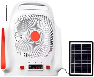 Drumstone [???????? ???????????????????? ???????????????????????????????? 8-Inch Mini Solar Battery Fan with Light - USB Rechargeable, Solar Panel Charg Price In India