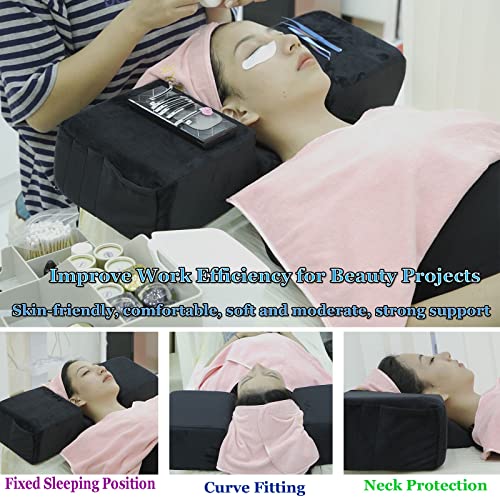 Puransen Lash Pillow for Lash Extension, Beauty Sleep Pillow, Wrinkle Prevention Anti Aging Contour Memory Foam Pillows, Ergonomic Cervical Pillow for The Neck Support & Keep Head Straight (Black) by Puransen - Image 6