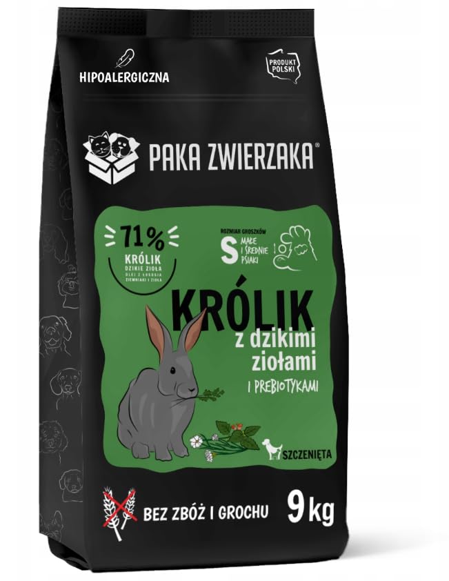 Karma sucha dla szczeniąt SEVENTH HEAVEN Królik z dzikimi ziołami PUPPY S 9kg
