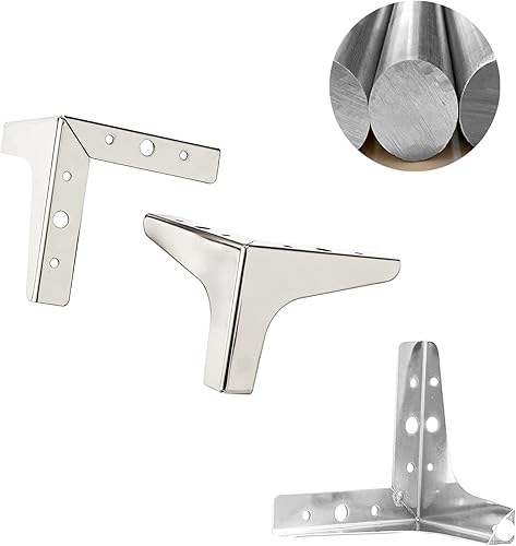 Miniatura 4 de Patas modernas de metal para muebles de 4 pulgadas, juego de 4 patas de repuesto para armario, sofá, cama, silla, mesa, otomana, piezas de repuesto
