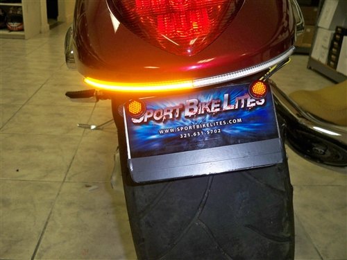 Fender Eliminator Integrated LED Taillight Kit with Tag Light and Bracket for Suzuki Boulevard M109R - Brake and Turn Signals - Smoked Lens