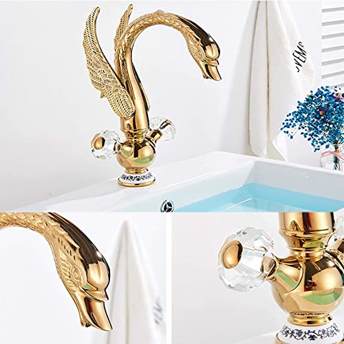 Robinet cygne double commande eau chaude et froide pour meuble vasque - 2