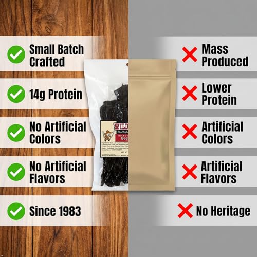 Image of Wild Bill's Hickory Smoked Beef Jerky Strips, 30 Ct, 15 Oz | Keto, Low-Carb And High-Protein, Made In The USA, USDA Inspected, Marinated In Soy Sauce, Garlic, Black Pepper, Chewy Texture