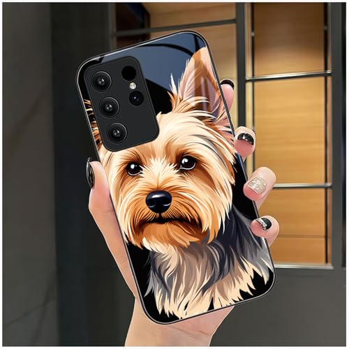 Aeronwen for Samsung Galaxy S23 Ultra Case 6.8 inch Yorkshire Terrier Art Glossy Smooth Hard Finish Case Vibrant Stylish Style Gift for Dog Enthusiasts