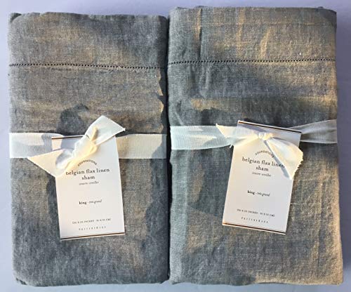 Pottery Barn Belgian Linen Flax Sham King~Set of Two~*Flagstone*~