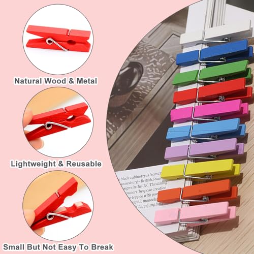 XFentech 150 PCS Colorful Mini Wooden Pegs - Image 3