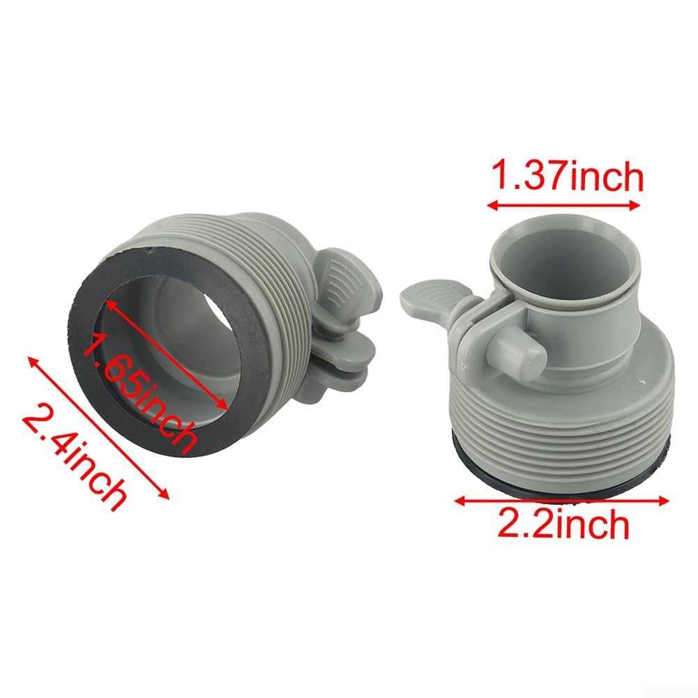 Válvula de piscina robusta y adaptador de manguera para piscinas sobre el suelo, facilitando un flujo y circulación eficientes de agua (2 juegos)