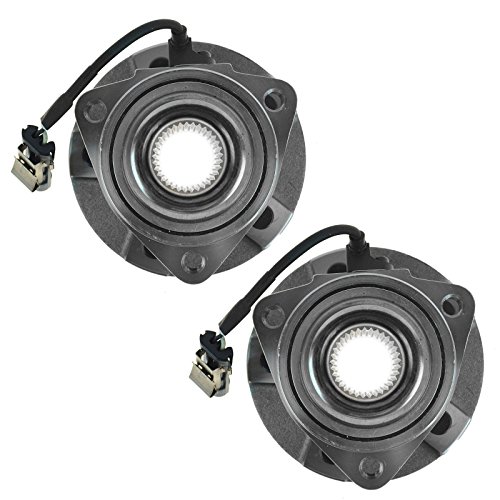 Image of TRQ Front Left and Right Wheel Bearing and Hub Assembly Set 2 Piece Compatible with 2002-2007 Saturn Vue with 4 Wheel ABS 2005 Chevrolet Equinox 2006 Equinox 2006 Pontiac Torrent