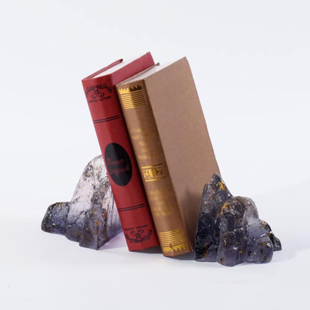 Buchstützen Dekorative Buchstützen, transparentes Harz, Steingarten-förmige Buchstütze, Schreibtisch-Bücherregal, Bücherregal, Skulptur, Berg-Buchstützen for Home-Office-Schreibtisch-Bücherregale Buch