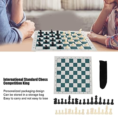 Miniatura 3 de Vbestlife Juego de ajedrez estándar internacional juego de ajedrez de plástico grande con tablero de ajedrez